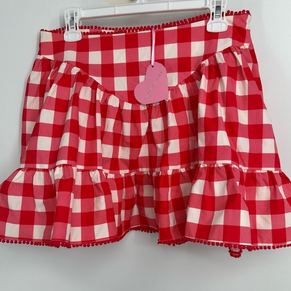 Dolls Kill X Sugar Thrillz Red & White Checkered Skirt Sz XL NEW - Picture 1 of 5